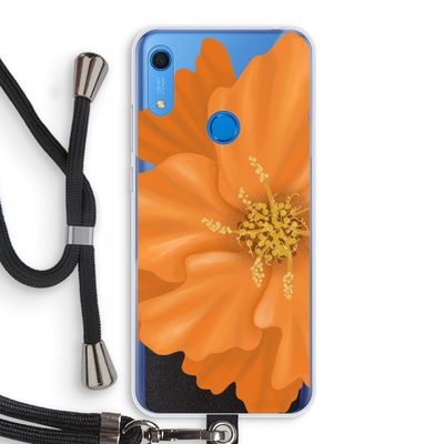 Orange Ellila flower: Huawei Y6s Transparant Hoesje met koord
