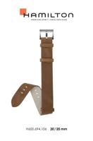 Horlogeband Hamilton H600.694.106.H690694106 Onderliggend Leder Bruin 20mm