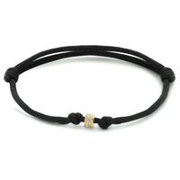 Armband geelgoud-satijn-zirconia goudkleurig-zwart-wit 13-26 cm