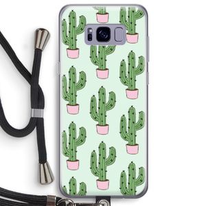Cactus Lover: Samsung Galaxy S8 Plus Transparant Hoesje met koord