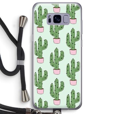 Cactus Lover: Samsung Galaxy S8 Plus Transparant Hoesje met koord