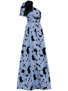 Rebecca Vallance robe longue Georgina à fleurs brodées - Bleu