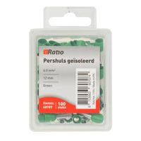 Adereindhulzen geisoleerd 6mm 12mm groen 100 stuks in doosje