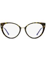 TOM FORD Eyewear lunettes de vue Blue Block à monture papillon - Marron