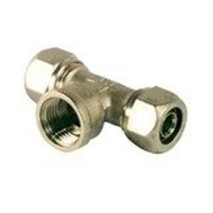 Nemo Go Pex Alu klem T-stuk Ø20mm x 3/4F x Ø20mm verchroomd A48525