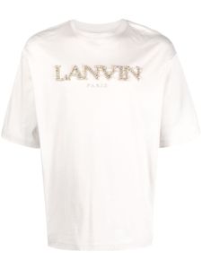 Lanvin logo-embroidered cotton T-shirt - Gris