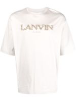 Lanvin logo-embroidered cotton T-shirt - Gris - thumbnail