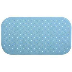 Douche/bad anti-slip mat badkamer - rubber - turquoise - 36 x 76 cm - rechthoek