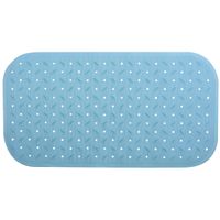 Douche/bad anti-slip mat badkamer - rubber - turquoise - 36 x 76 cm - rechthoek