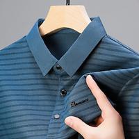 Voor heren Golfshirt golfpolo Werk Casual Revers Korte mouw Basic Modern Gestreept nappi Lente zomer Normale pasvorm Kameel Zwart Leger Groen blauw Groen Golfshirt Lightinthebox