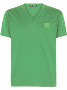 Dolce & Gabbana t-shirt à col v - Vert