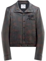 Courrèges veste à patch logo Iconic Vinyl - Marron