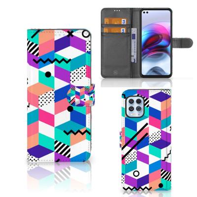 Motorola Moto G100 | Book Case | Blokken Kleurrijk