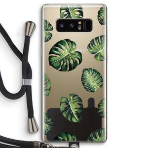 Tropische bladeren: Samsung Galaxy Note 8 Transparant Hoesje met koord