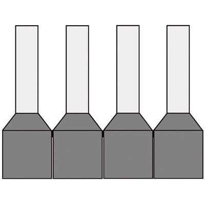Geïsoleerde Band Adereindhuls 0,75qmm Grijs penlengte = 8mm