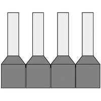Geïsoleerde Band Adereindhuls 0,75qmm Grijs penlengte = 8mm