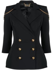 Elisabetta Franchi blazer cintré à boutonnière croisée - Noir