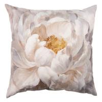 Clayre & Eef Kussenhoes 45x45 cm Wit Geel Polyester Bloemen