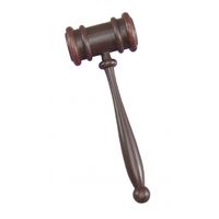 Rechter/Veiling/Voorzitters hamer bruin plastic 28 cm   - - thumbnail