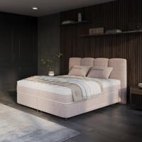 2-Persoons Boxspring Met Opbergruimte - Allure - Taupe - Taupe 180x200 Cm - - Inclusief Topper - Dekbed-Discounter.nl