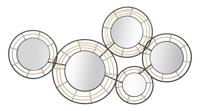 IJZEREN WANDPANEEL MET SPIEGELS OPORTO CM 111X9,5X59