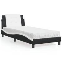 Bedframe zonder matras "Zadar" kunstleer zwart en wit 90x200 cm