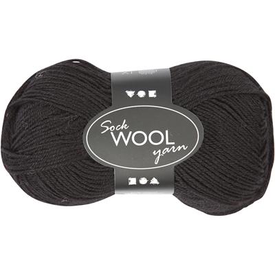 Creativ Company Sokkengaren, l: 200 m, zwart, 50 gr/ 1 bol