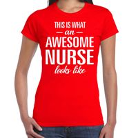 Awesome nurse / verpleegster cadeau t-shirt rood dames Awesome nurse / verpleegster cadeau t-shirt rood dames