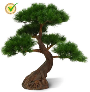 DesignPlants: Pinus Bonsai x5 Deluxe Kunstplant Op Voet 80cm UV Bestendig - Groen