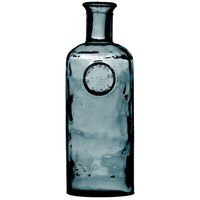 Natural Living Bloemenvaas Olive Bottle - marine blauw transparant - glas - D13 x H27 cm - Fles vazen - Vazen - thumbnail