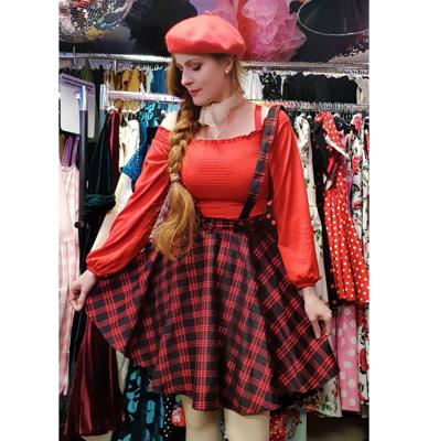 Collectif Gretel Suspender Swing Skirt Tartan Black Red-XS | 49% korting Collectif Gretel Suspender Swing Skirt Tartan Black Red-XS | 49% korting