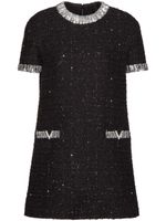 Valentino Garavani robe courte en tweed - Noir