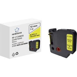 Labeltape Renkforce RF-LT-D45018 Compatibel vervangt DYMO D1 - 45018 12 mm Tapekleur: Geel Tekstkleur: Zwart 7 m