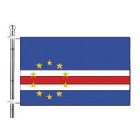 Vlaggenstok / vlaggenmast set - incl vlag van Kaapverdie 90 x 150 cm - aluminium - 183 cm