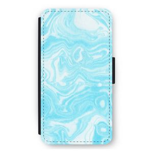 Waterverf blauw: iPhone 12 mini Flip Hoesje