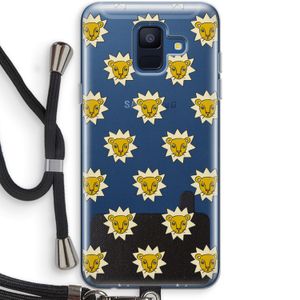 Leeuwenkoppen: Samsung Galaxy A6 (2018) Transparant Hoesje met koord