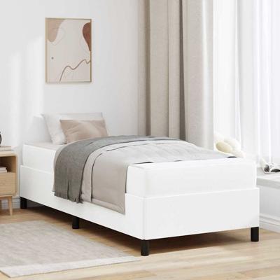 Bedframe met matras Wit 90 x 200 cm Kunstleer