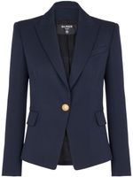 Balmain blazer en laine à simple boutonnage - Bleu