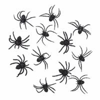 Boland Horror decoratie spinnen - 24x stuks - 8 cm - Halloween dieren - kunststof - zwart