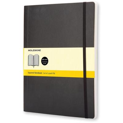 Moleskine notitieboek, ft 19 x 25 cm, geruit, soepele cover, 192 blad, zwart