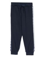 Dolce & Gabbana Kids pantalon de jogging en coton à bande logo - Bleu - thumbnail