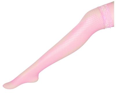 Sexy Linger over knie sokken Sexy Fishnet Lace nylon top mesh dij hoge kousen panty lange Panty's (roze)