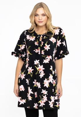 Yoek Tuniek wide bottom HIBISCUS | Zwart | Maat 58/60