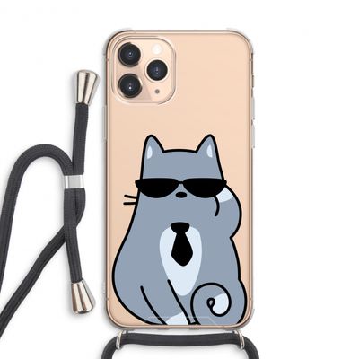 Cool cat: iPhone 11 Pro Max Transparant Hoesje met koord