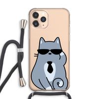 Cool cat: iPhone 11 Pro Max Transparant Hoesje met koord