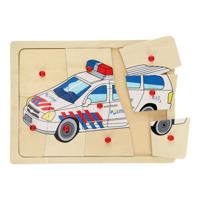 Playwood Houten noppenpuzzel politie, 9st.