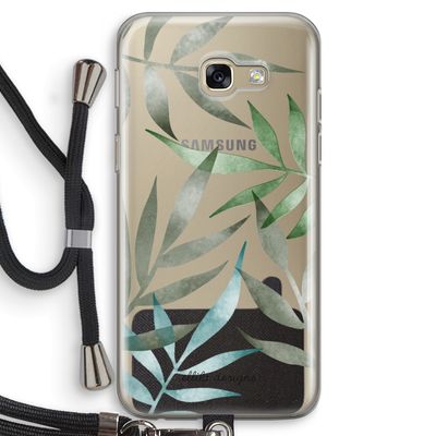 Tropical watercolor leaves: Samsung Galaxy A5 (2017) Transparant Hoesje met koord