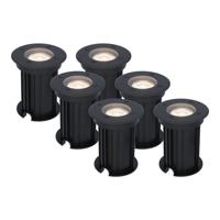 Set van 6 Maisy LED Grondspots Rond - Dimbaar - GU10 - 4000K neutraal wit - 5 Watt 400 lumen - Rond - Ø12cm - Tuinspot - Oprit - Zwart - IP67 waterdicht