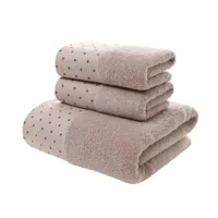 3-delige Luxe Handdoekenset | 100% Gekamd Katoen | Jacquard Geborduurd