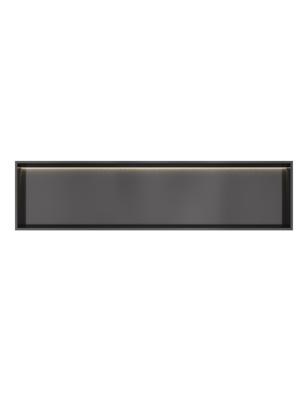Hotbath &MORE Inbouwnis 30x120x10cm met LED IP44 Geborsteld Zwart PVD